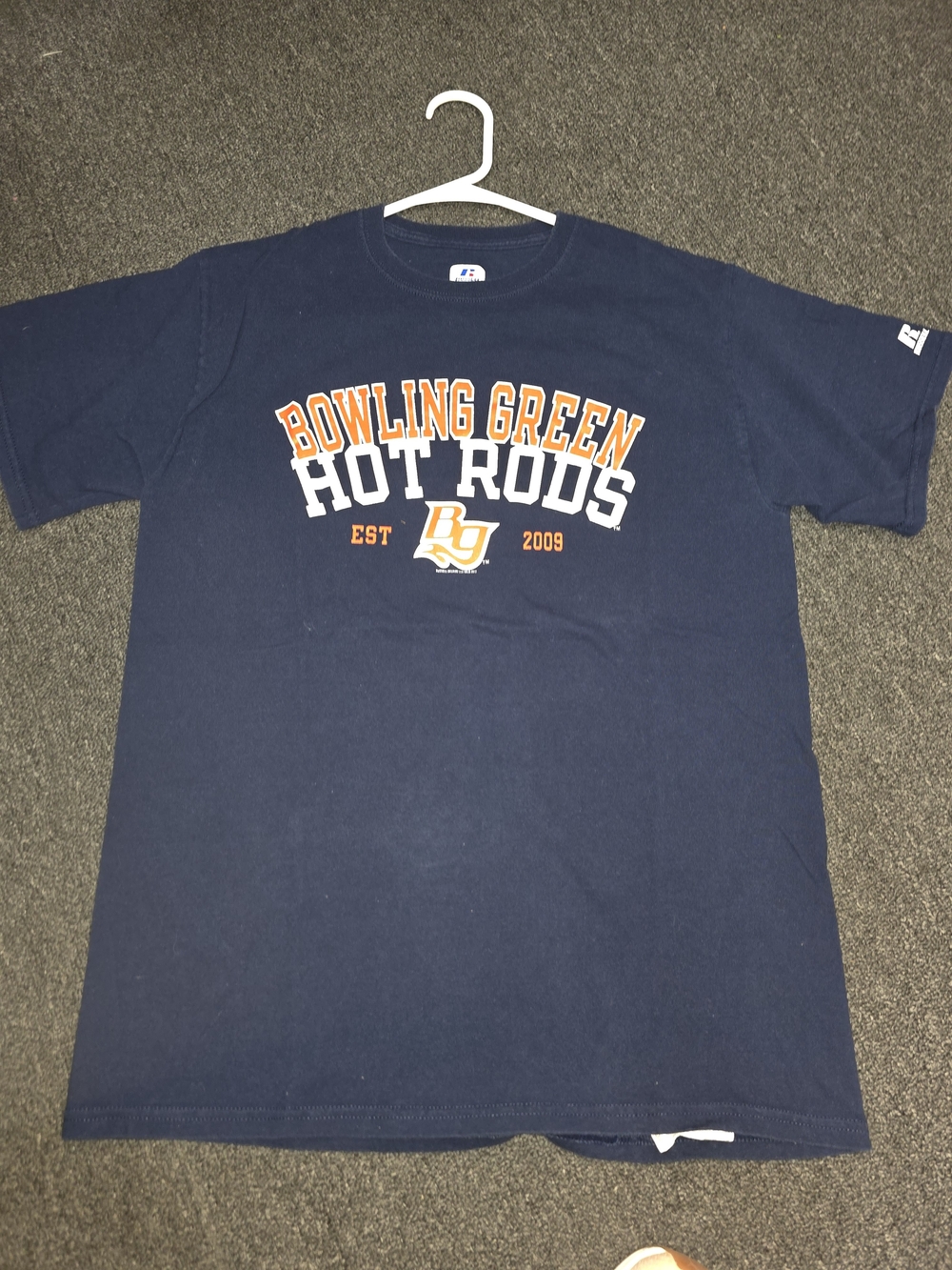 Russell Athletic Navy Bowling Green Hot Rods Short Sleeve Tee